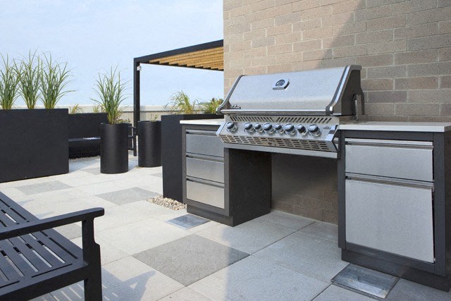 Watson Park Apartments terrace featuring BBQ area in Guelph, ON