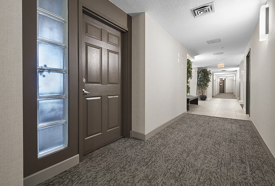 Wellington Court hallway in Edmonton, AB