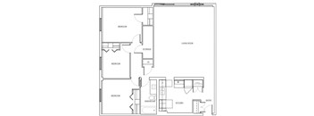 Wellington Park Towers in St. Thomas, ON 3 bedroom 1 bathroom suite layout