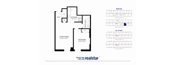 A black and white image of a floor plan for a Realstar property.