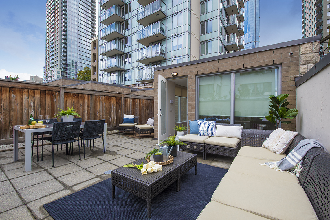 Wesley Place in Vancouver, BC Two bedroom townhouse outdoor patio