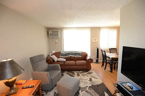Pickering Towers bright, open living room in Amherstburg, ON