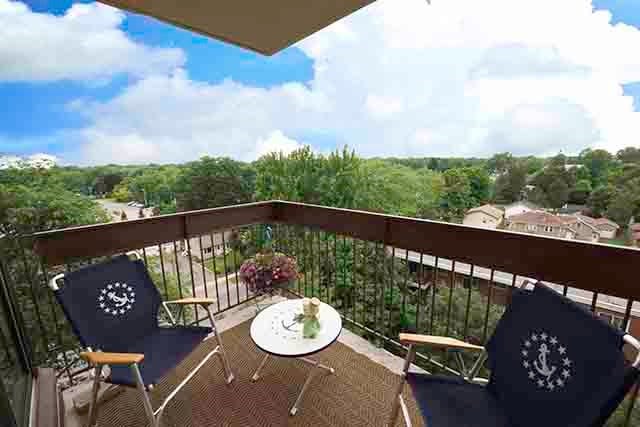 Prince William Apartments balcony with beautiful view of surrounding area in Bellville, ON