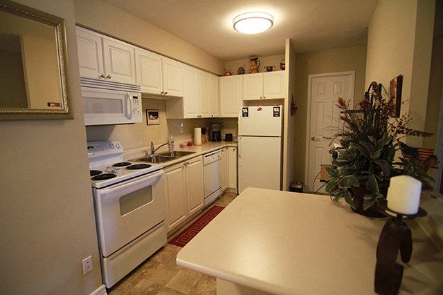 Cedarpoint Apartments in Cambridge, ON kitchen with stove, fridge and dishwasher
