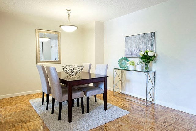 Highpoint Kitchener spacious dining room with hardwood flooring in Kitchener, ON