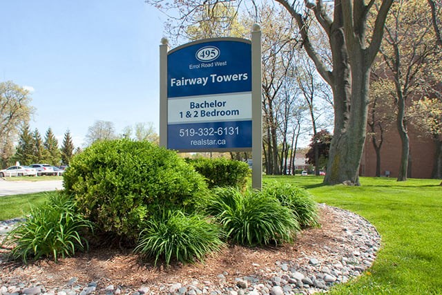 Fairway Towers property sign in Sarnia, ON