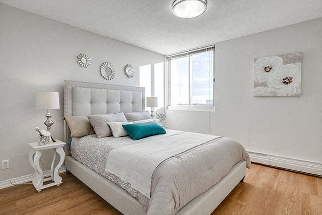 Victoria Place bright, spacious bedroom with hard surface flooring in Saskatoon, SK
