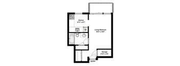Studio, 1 bath, open concept suites