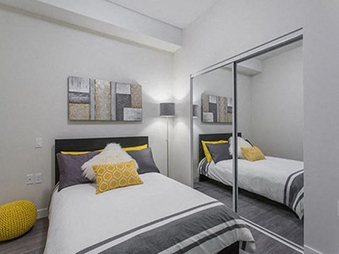 Lynn Creek in North Vancouver, BC bedroom with mirror closet doors