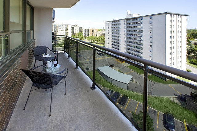 Rockford Apartments balcony with view of surrounding area in Toronto, ON