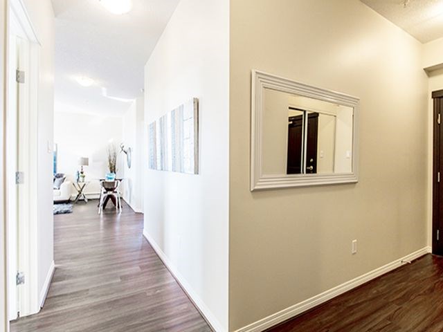 Giroux Estates in St. Albert, AB entrance to suite with luxury vinyl flooring throughout