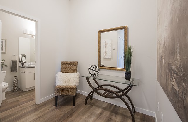 Summerhill Village apartments foyer featuring luxury vinyl flooring in Nanaimo, BC