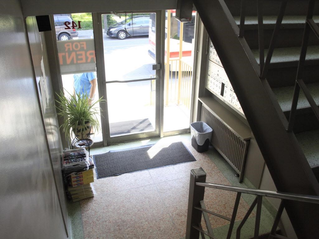 142 Vaughan Road in Toronto, ON  Clean, serviced entrance area with natural sunlight