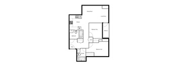 Floor plan of a 2 bed, 2 bath apartment at Novare in New Westminster, BC