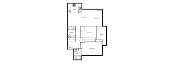 Floor plan of a 2 bed, 2 bath apartment at Novare in New Westminster, BC