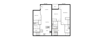 Floor plan of a 3 bed, 3 bath apartment at Novare in New Westminster, BC