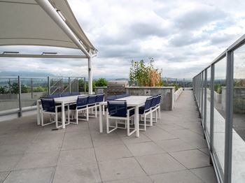 The Duke rooftop terrace with BBQ area in Vancouver, BC
