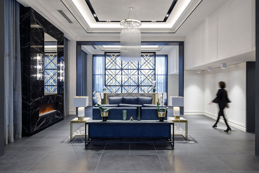 The Taunton Apartments modern and luxurious lobby in Oakville, ON