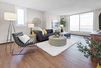Edgehill Apartments in Edmonton, AB living room with luxury vinyl flooring throughout