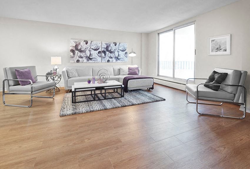 Panorama Apartments in Edmonton, AB living room with luxury vinyl flooring throughout - Photo Gallery