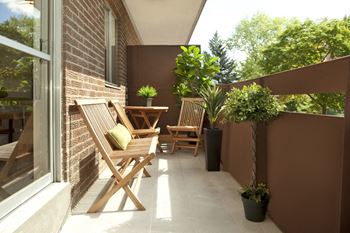 balcony with a great overlooking at Millside Apartments in Miton ON