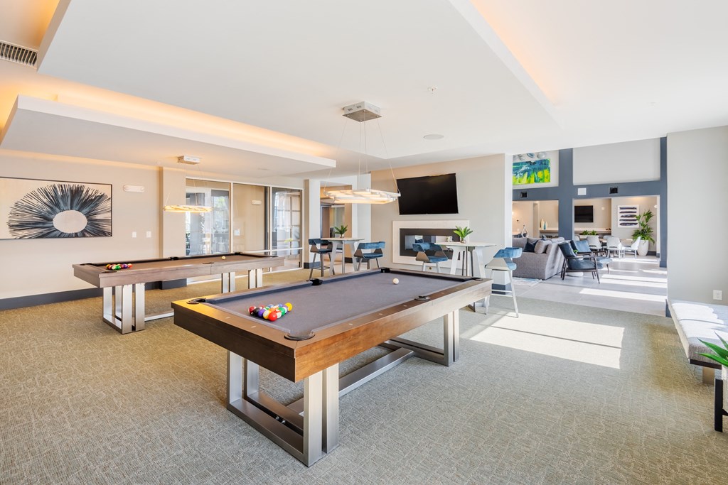 Billiard room pool tables
