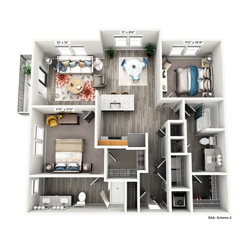 a 1 bedroom floor plan  503 square feet