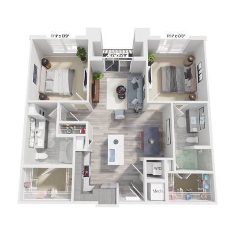 a 1 bedroom floor plan  the crossings