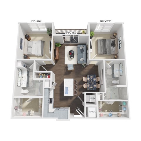 a 1 bedroom floor plan  studio