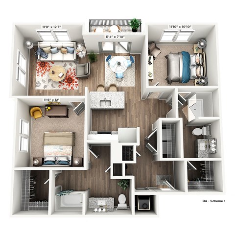 a 3 bedroom floor plan of a 2100 sq ft house