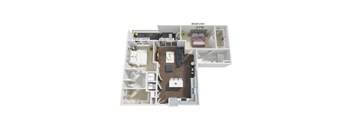 a floor plan of a 1 bedroom apartment with a bathroom and a living room