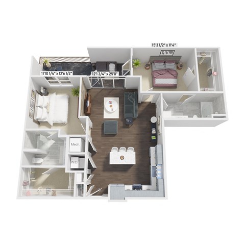 a floor plan of a 1 bedroom apartment with a bathroom and a living room