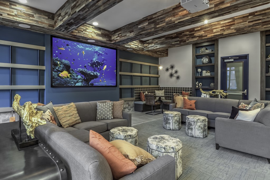 indoor lounge with tv