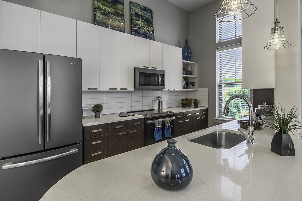 kitchen with cabinets