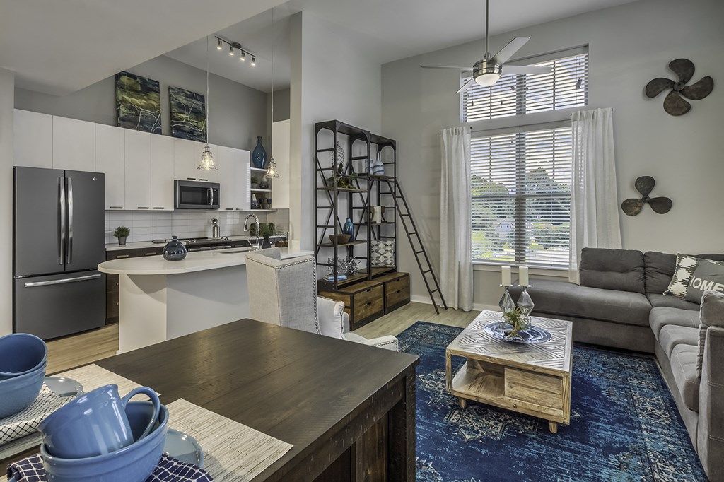 model living and kitchen