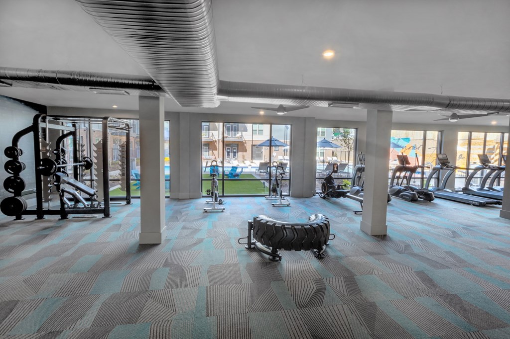 the gym at the m on hennepin apartments