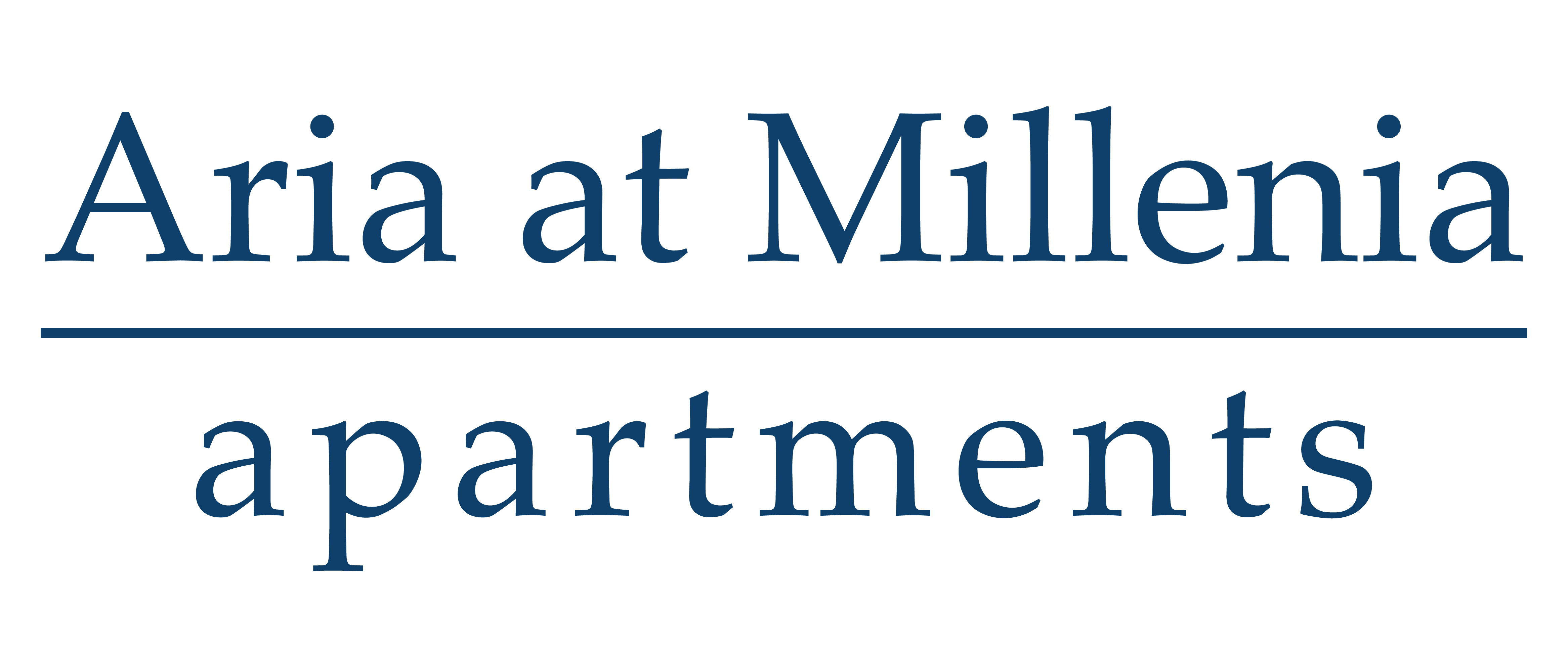 A green sign that says Aria at Millenia Apartments.