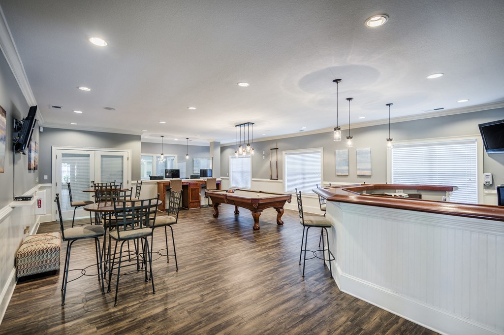 Clubhouse billiards game room lounge