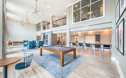 Game room with billiards