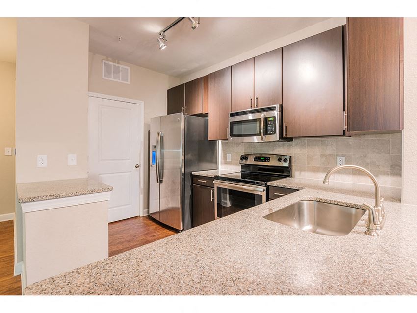 Kitchen with granite countertop