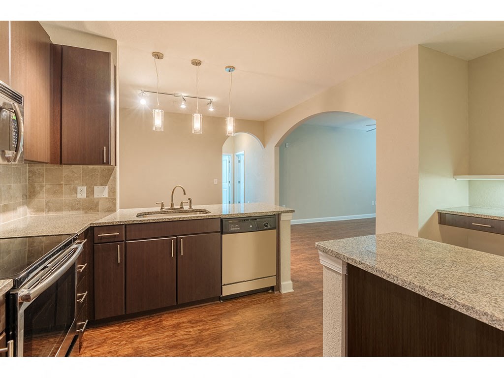 Kitchen with granite