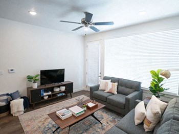 Modern Living Room Modern Living Room at Foothill Lofts Apartments & Townhomes, Logan, UT