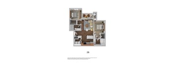 2 bedroom floorplan at The Atlas