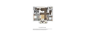 2 Bedroom Floorplan at The Grove at Orchard Park