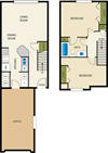 2 Bedroom 1 Bathroom Floor Plan 2 Bedroom 1 Bathroom Floor Plan at Devonshire Court Apartments & Townhomes, North Logan, 84341