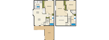 2 bedroom 2 bath Floor Plan at Devonshire Court Apartments & Townhomes, North Logan, Utah