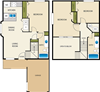 2 bedroom 2 bath Floor Plan 2 bedroom 2 bath Floor Plan at Devonshire Court Apartments & Townhomes, North Logan, Utah