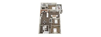 3 bedroom x  bathroom floor plan at The Matheson Apartments, Tremonton