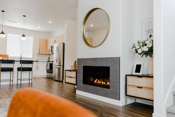 The Austin Townhomes - Welcoming Fireplace Welcoming Fireplace The Austin Townhomes, Draper, UT 84020 - Photo Gallery 2