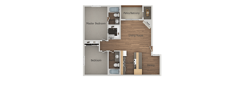 2 bedroom 2 bath Floor Plan at Glen Oaks Apartments, Glendale, 85301